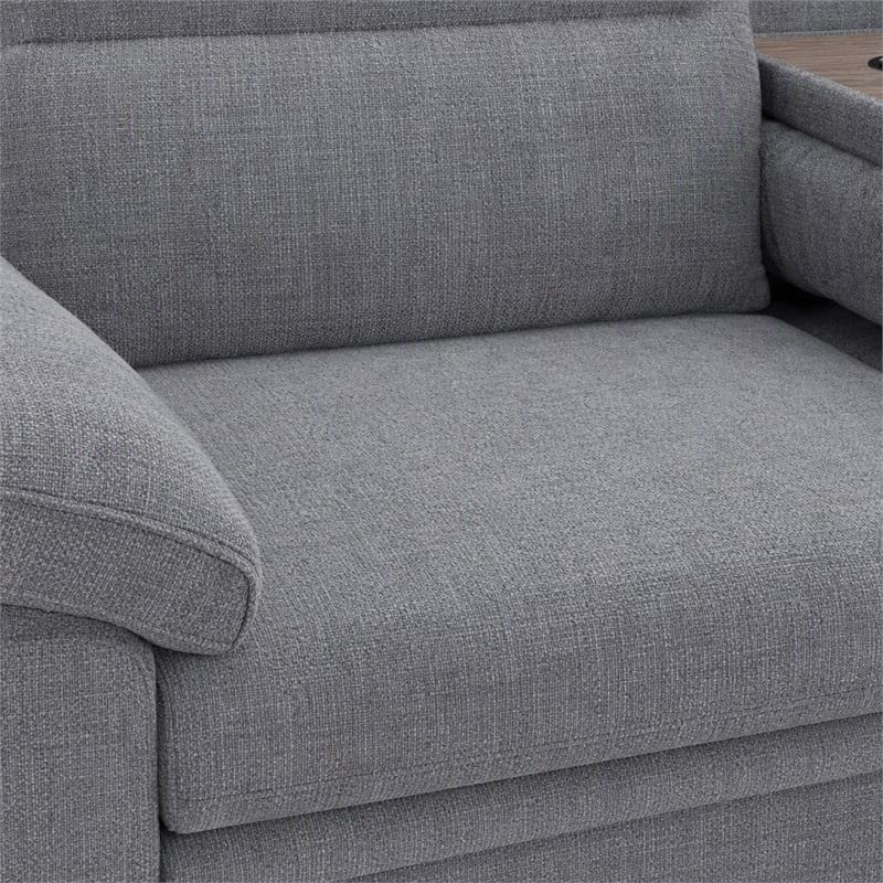 Pemberly Row Living Room Set of 2 Fireplace TV Stand & Sleeper Sectional Sofa