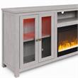 Pemberly Row Living Room Set of 2 Fireplace TV Stand & Sleeper Sectional Sofa
