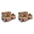 Pemberly Row Set of 2 Power Reclining Loveseats with LED Lighting