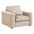 Pemberly Row Chenille Upholstered Track Arm Accent Chair in Camel