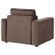 Pemberly Row Chenille Upholstered Track Arm Accent Chair in Chocolate