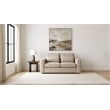 Pemberly Row Chenille Upholstered Track Arm Loveseat in Camel