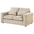 Pemberly Row Chenille Upholstered Track Arm Loveseat in Camel