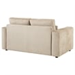 Pemberly Row Chenille Upholstered Track Arm Loveseat in Camel