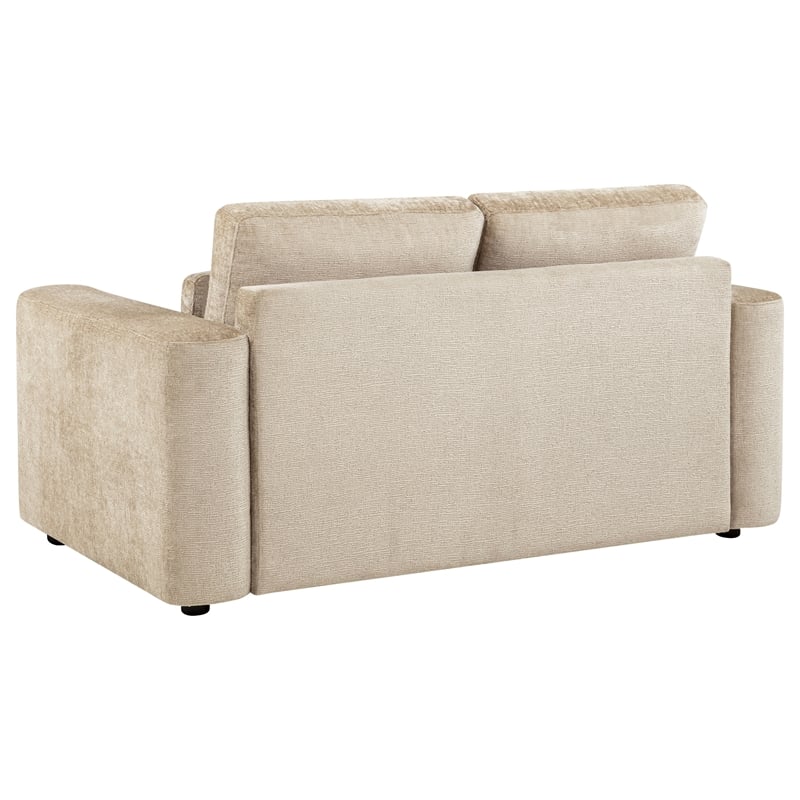 Pemberly Row 3-piece Chenille Upholstered Track Arm Sofa Set in Camel