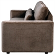 Pemberly Row Chenille Upholstered Track Arm Sofa in Chocolate