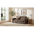 Pemberly Row Chenille Upholstered Track Arm Loveseat in Chocolate