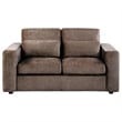 Pemberly Row Chenille Upholstered Track Arm Loveseat in Chocolate