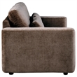Pemberly Row Chenille Upholstered Track Arm Loveseat in Chocolate