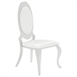 Pemberly Row 7-piece White Tempered Glass Dining Set in Cream White Chairs