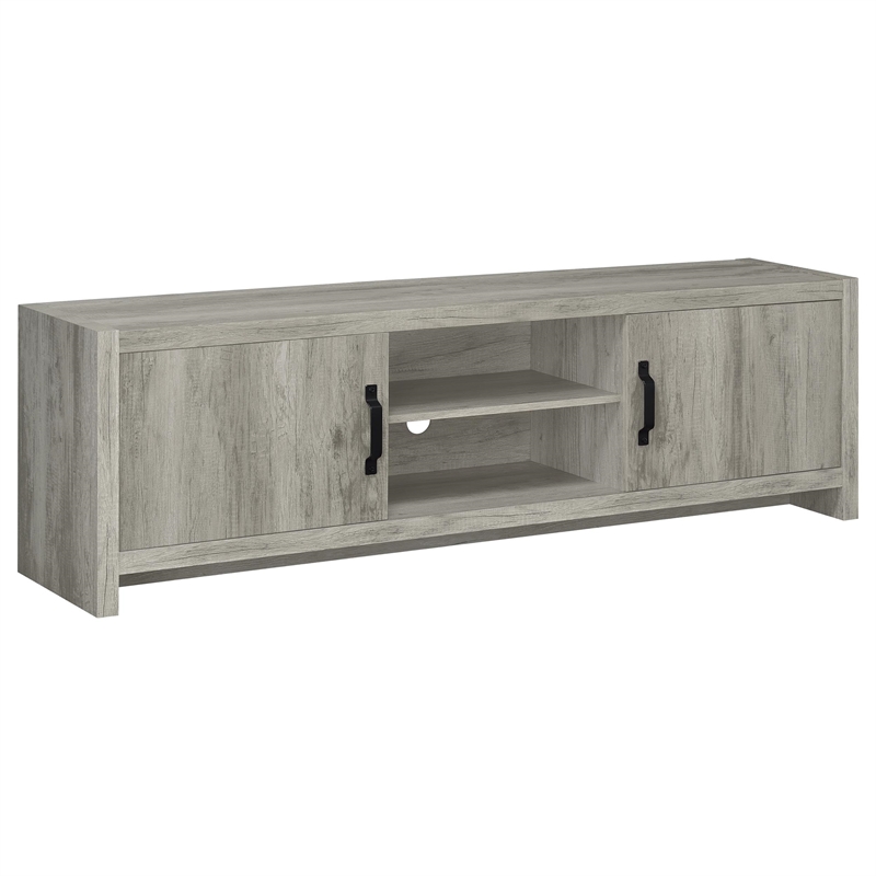Pemberly Row 3-Piece Entertainment Center for 75-Inch TVs in Gray Driftwood