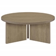Pemberly Row 3-Piece Round Panel Base Coffee and End Table Set in Latte