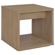 Pemberly Row Engineered Wood Square End Table with Drawer in Latte