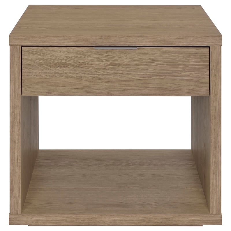 Pemberly Row 2-Piece Engineered Wood Coffee and End Table Set in Latte