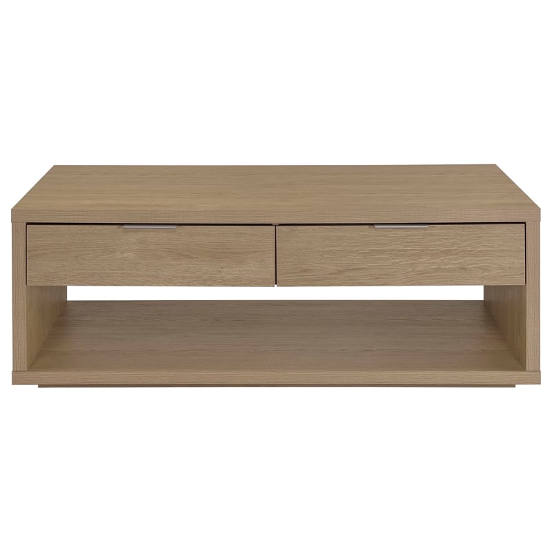 Pemberly Row 3-Piece Engineered Wood Coffee and End Table Set in Latte