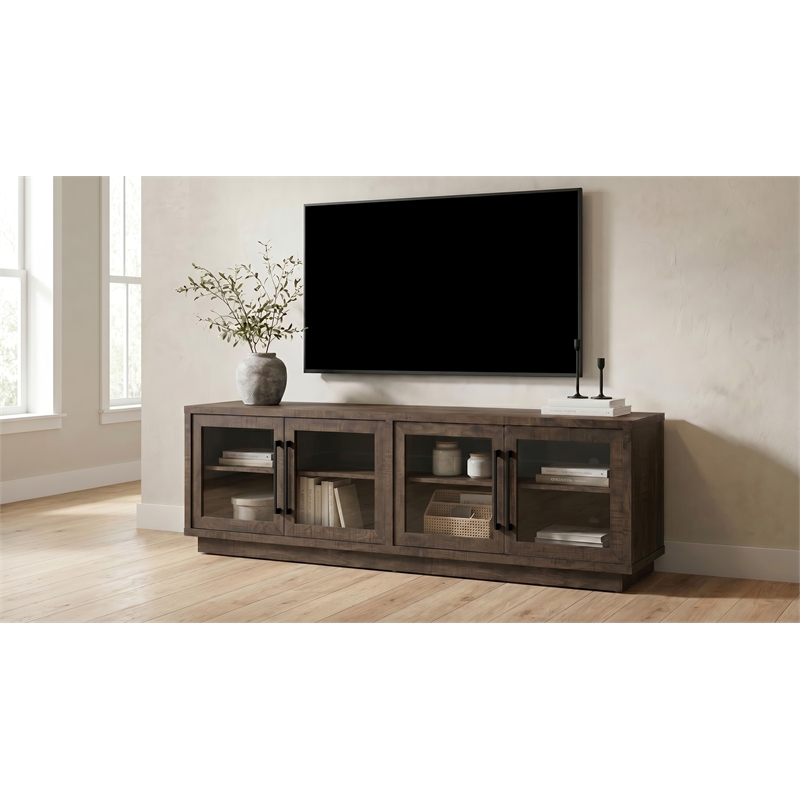 Pemberly Row Engineered Wood TV Stand for TVs up to 85 Inches in Brown