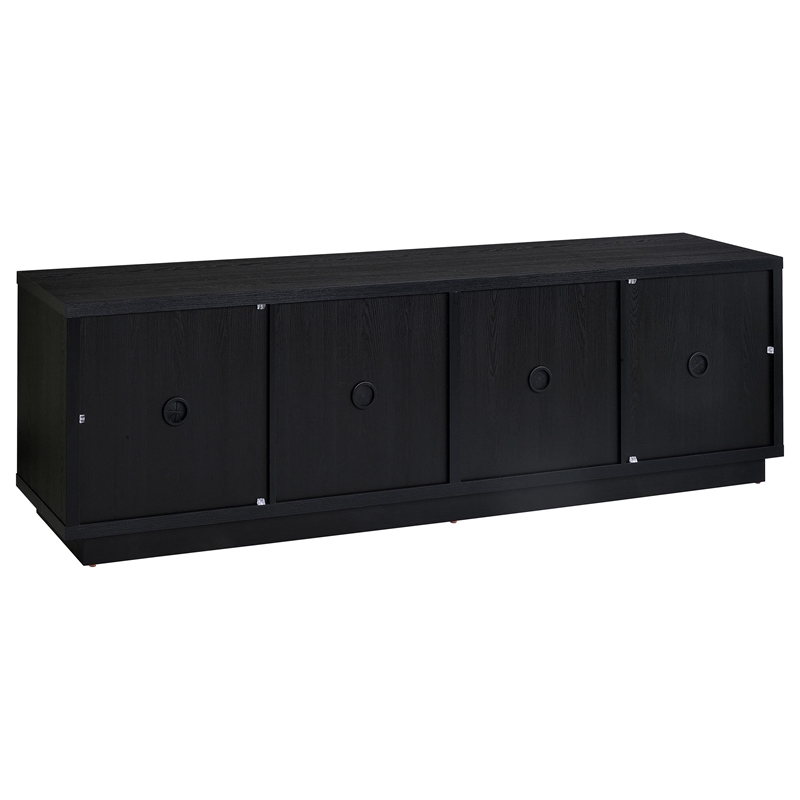 Pemberly Row Engineered Wood TV Stand for TVs up to 85 Inches in Black