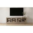 Pemberly Row Glass Door TV Stand for TVs up to 85 Inches in Latte