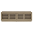 Pemberly Row Glass Door TV Stand for TVs up to 85 Inches in Latte