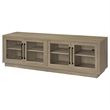 Pemberly Row Glass Door TV Stand for TVs up to 85 Inches in Latte