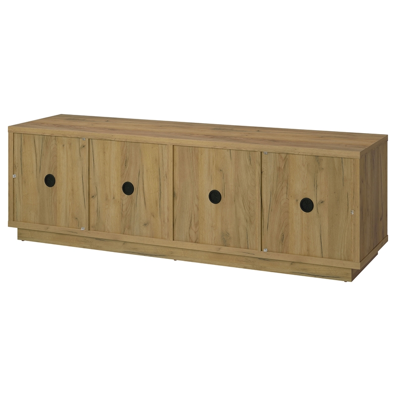 Pemberly Row Engineered Wood TV Stand for TVs up to 85 Inches in Oak