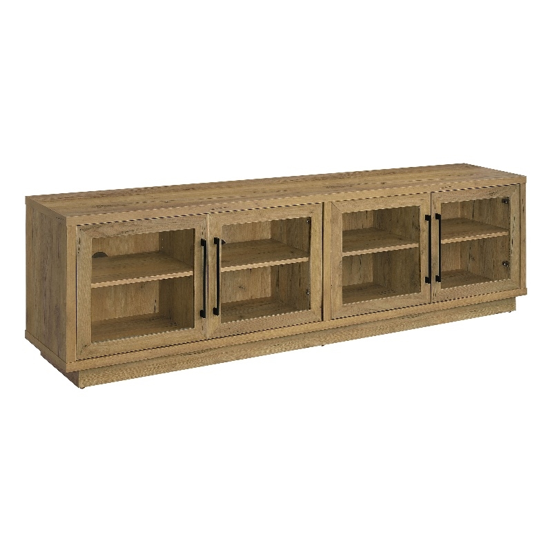 Pemberly Row Engineered Wood TV Stand for TVs up to 85 Inches in Oak