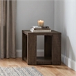 Pemberly Row Engineered Wood End Table with Open Lower Shelf in Brown