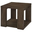 Pemberly Row Engineered Wood End Table with Open Lower Shelf in Brown