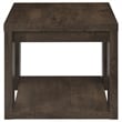Pemberly Row Engineered Wood End Table with Open Lower Shelf in Brown