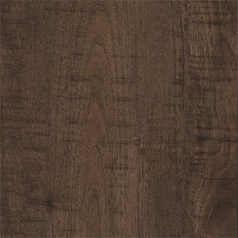 Pemberly Row Engineered Wood End Table with Open Lower Shelf in Brown