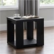 Pemberly Row Engineered Wood End Table with Open Lower Shelf in Black