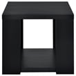 Pemberly Row Engineered Wood End Table with Open Lower Shelf in Black