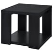 Pemberly Row Engineered Wood End Table with Open Lower Shelf in Black