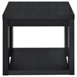 Pemberly Row Engineered Wood End Table with Open Lower Shelf in Black