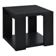 Pemberly Row Engineered Wood End Table with Open Lower Shelf in Black