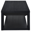 Pemberly Row Engineered Wood Coffee Table with Open Lower Shelf in Black