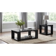 Pemberly Row 2-Piece Engineered Wood Table Set with Open Shelves in Black