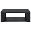 Pemberly Row 2-Piece Engineered Wood Table Set with Open Shelves in Black