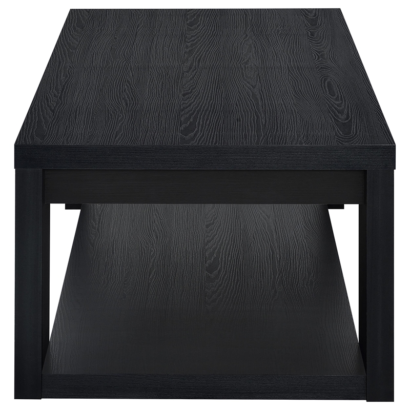 Pemberly Row 3-Piece Engineered Wood Table Set with Open Shelves in Black