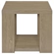Pemberly Row Engineered Wood End Table with Open Lower Shelf in Latte