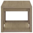 Pemberly Row Engineered Wood End Table with Open Lower Shelf in Latte