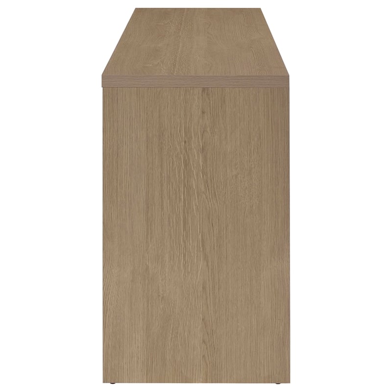 Pemberly Row 3-Drawer Fluted Accent Storage Cabinet Console in Latte