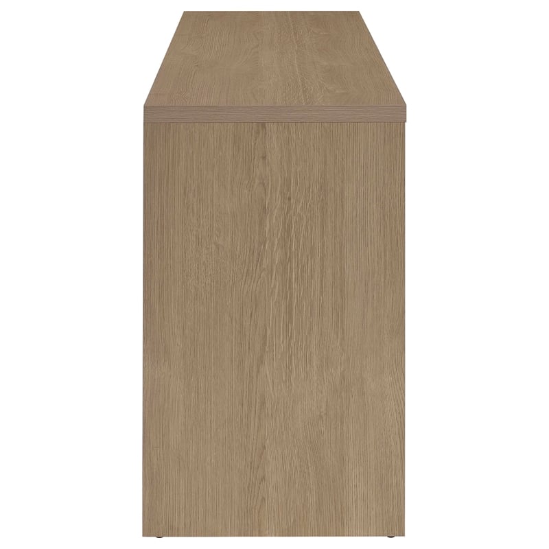 Pemberly Row 3-Drawer Fluted Accent Storage Cabinet Console in Latte