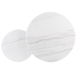 Pemberly Row 2-Piece Round Marble Top Nesting Coffee Table Set in Charcoal