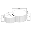 Pemberly Row 2-Piece Round Marble Top Nesting Coffee Table Set in Charcoal