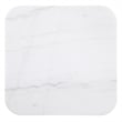Pemberly Row Square White Marble Top Fluted End Table in Charcoal