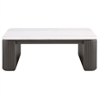 Pemberly Row 3-Piece Rectangular Marble Top Table Set in Charcoal