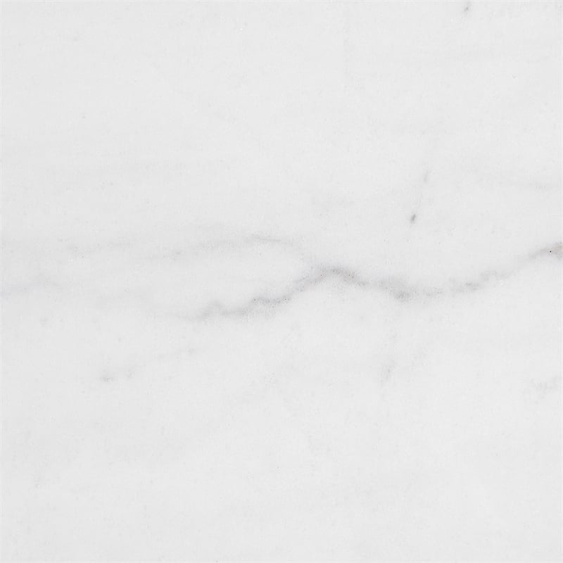 Pemberly Row Square White Marble Top Fluted Coffee Table in Charcoal