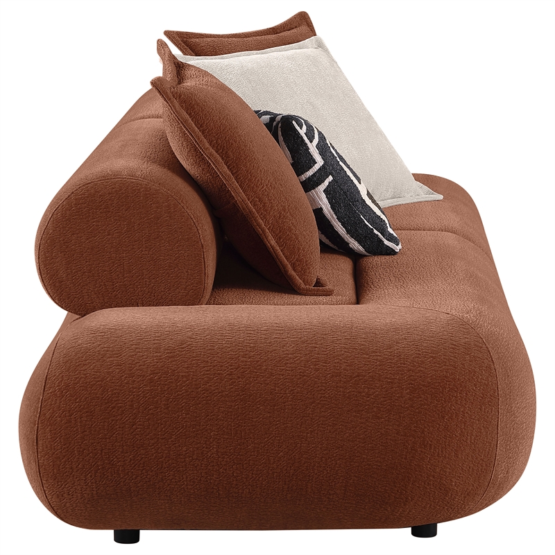 Pemberly Row 105-inch Velvet Modular Bumper Sectional Sofa in Rust