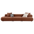 Pemberly Row 143-inch Velvet Modular Bumper Sectional Sofa in Rust
